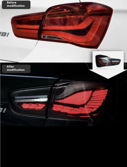 BMW 1 Series F20 F21 GTS OLDE Style Tail Lights SMOKED RED 2015-2018