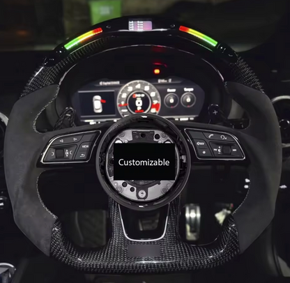 Audi Sports Leather/Carbon Fiber LED Steering Wheel Upgrade A3/A4/A5/A6/A7